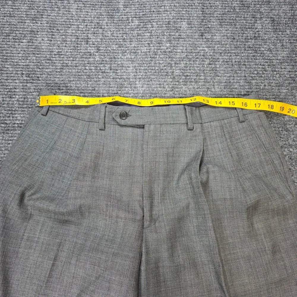 W.H. Belk Wool Pleated‎ Cuffed Dress Pants Men's Size W36 L30 Gray Slacks